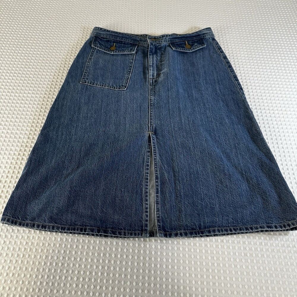 Levi’s Jeans Skirt Women’s Size 27 Midi Front Slit Cotton A-Line